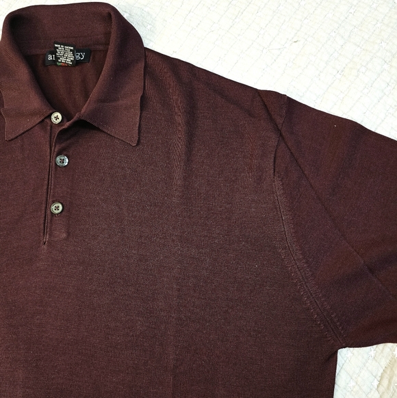 Men's Silk Anthology Plum Button Sweater - Picture 3 of 8